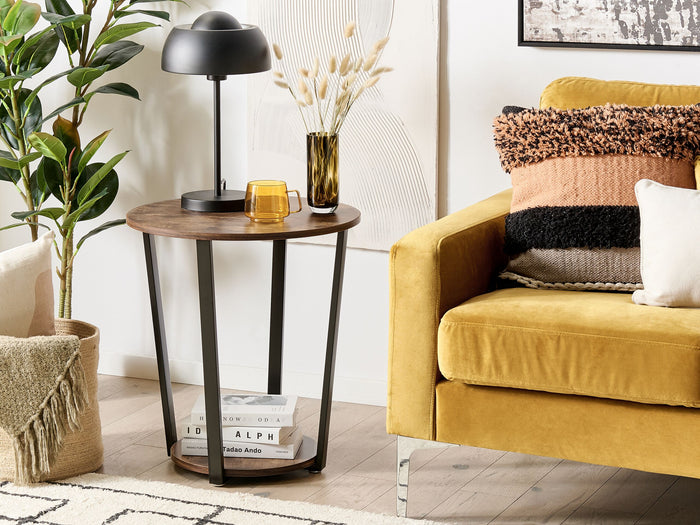 Beliani - ORICK - Bijzettafel - Donkere houtkleur - MDF