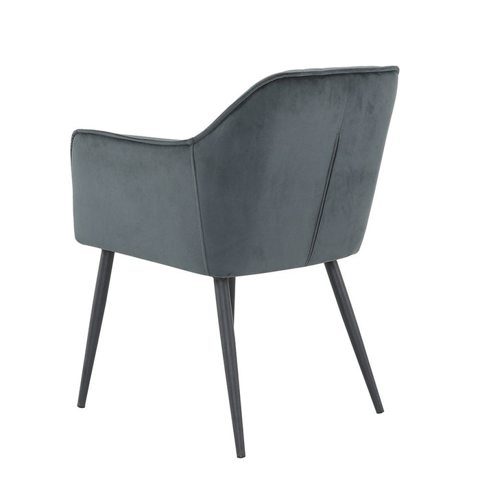 Bronx71 Velvet eetkamerstoel Fiona antraciet - Eetkamerstoelen set van