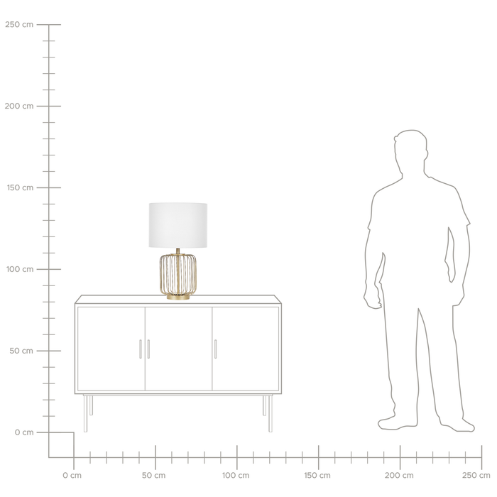 Beliani - THOUET - Tafellamp - Wit - Staal