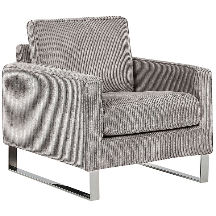 Beliani - VIND - Fauteuil - Lichtgrijs - Corduroy