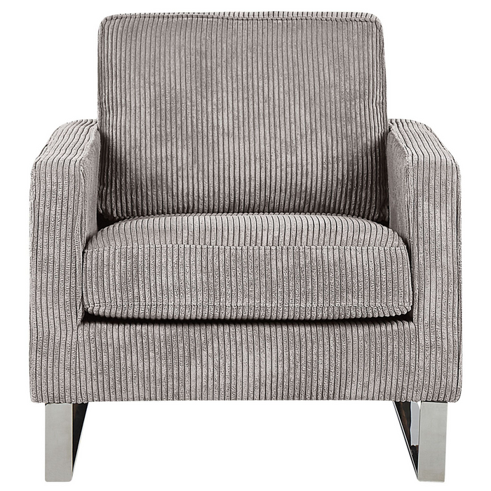 Beliani - VIND - Fauteuil - Lichtgrijs - Corduroy