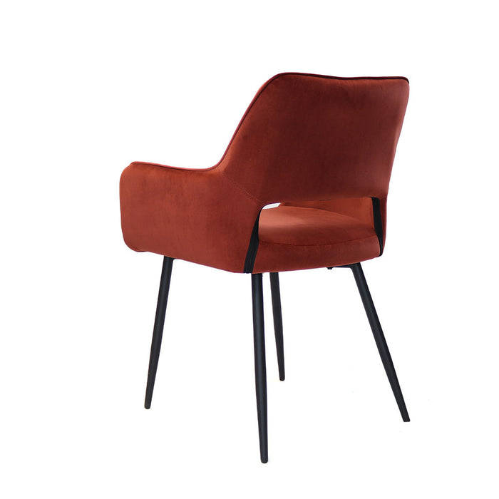 Bronx71 Velvet eetkamerstoel Mika koper - Eetkamerstoelen set van 6