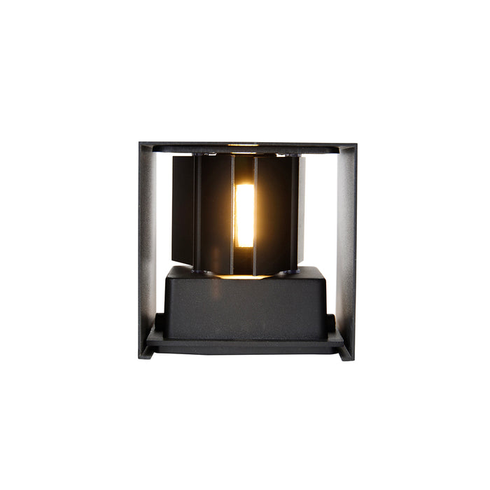 QAZQA Buiten wandlamp zwart incl. LED 2-lichts IP54 - Edwin