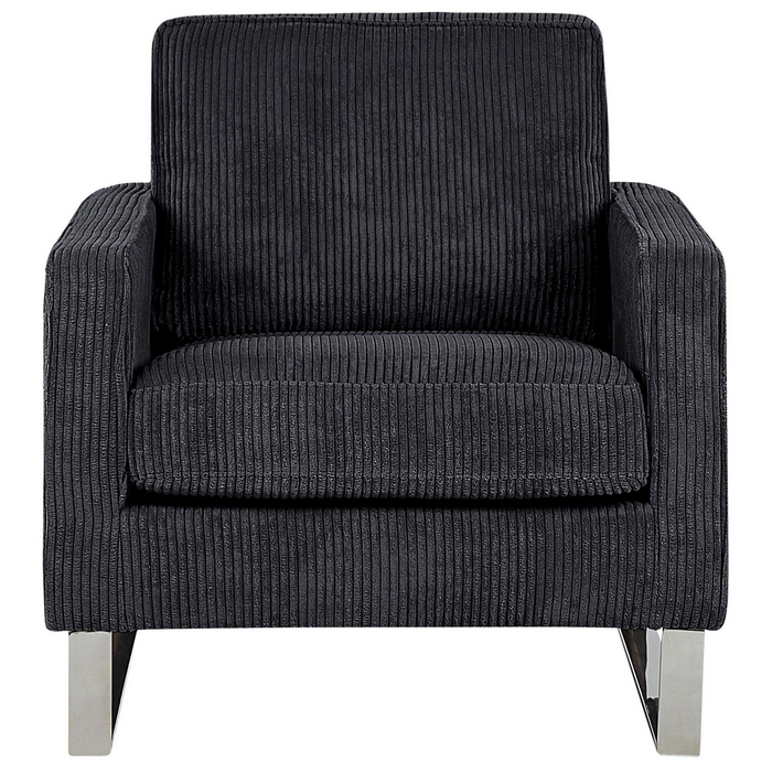 Beliani - VIND - Fauteuil - Zwart - Corduroy