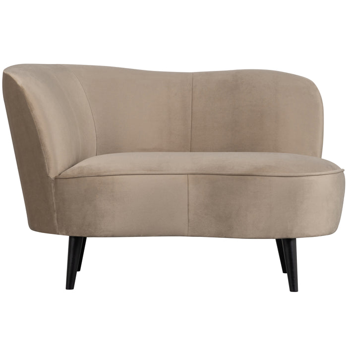 WOOOD Sara Loungefauteuil Links - Velvet - Khaki - 71x112x81