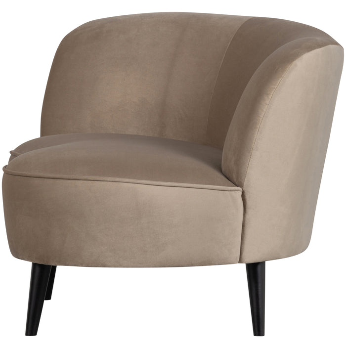WOOOD Sara Loungefauteuil Links - Velvet - Khaki - 71x112x81