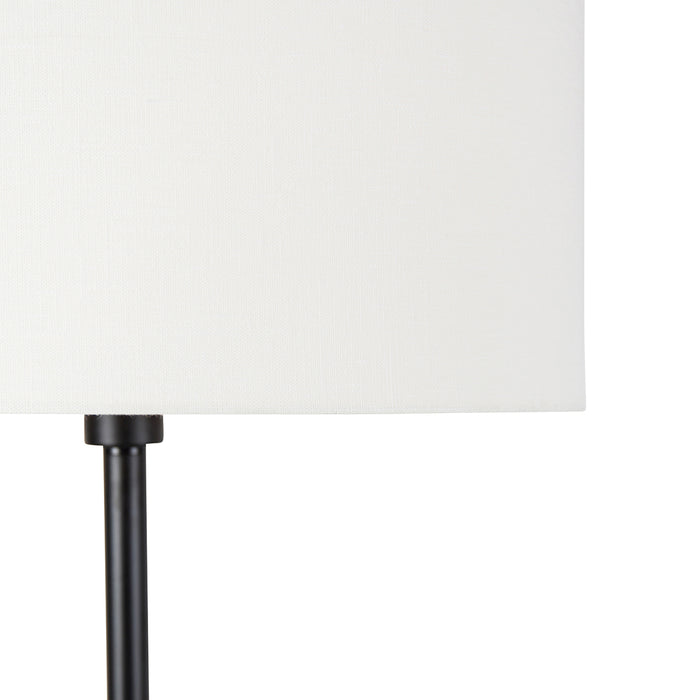 QAZQA Vloerlamp zwart met kap wit 50 cm - Simplo