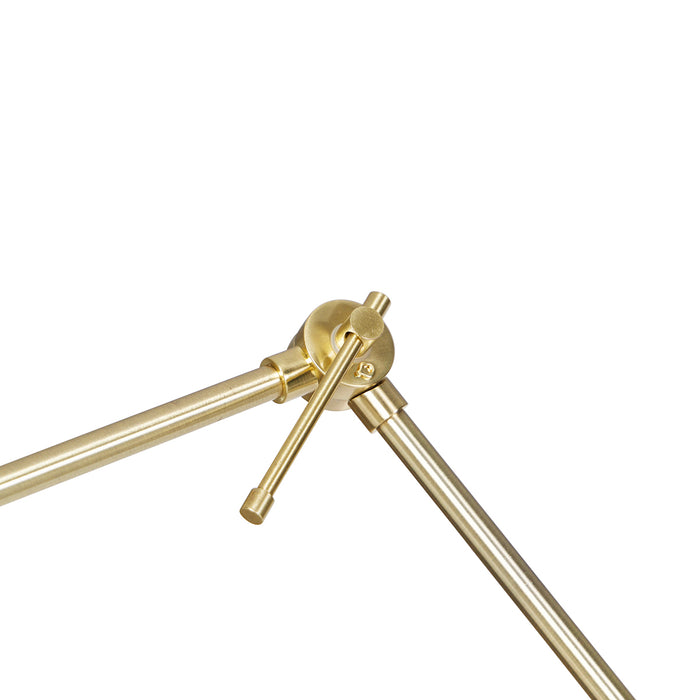 QAZQA Vloerlamp goud met kap lichtbruin 50 cm verstelbaar - Editor