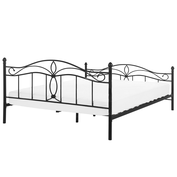 Beliani - ANTLIA - Tweepersoonsbed - Zwart - 160 x 200 cm - Metaal