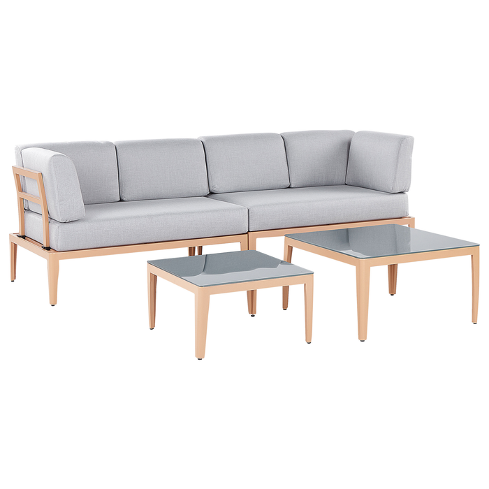 Beliani - RIMA III - Loungeset voor 6 - Grijs - Polyester