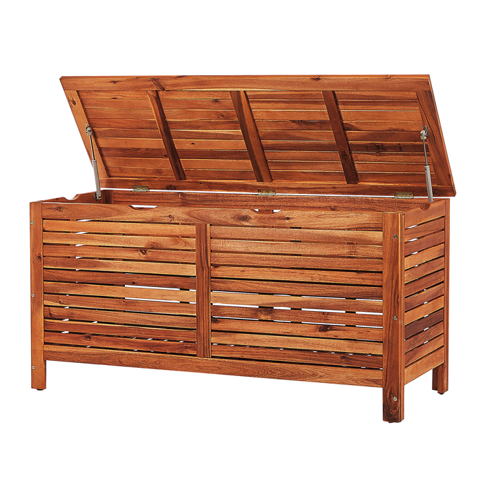 Beliani-RIVIERA-Kussenbox-Donkere houtkleur-130 cm-Acaciahout