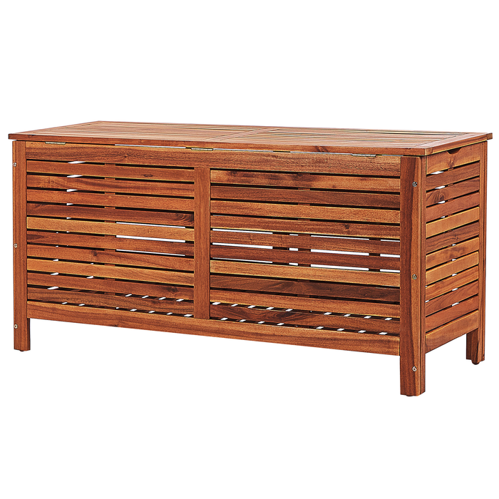 Beliani-RIVIERA-Kussenbox-Donkere houtkleur-130 cm-Acaciahout