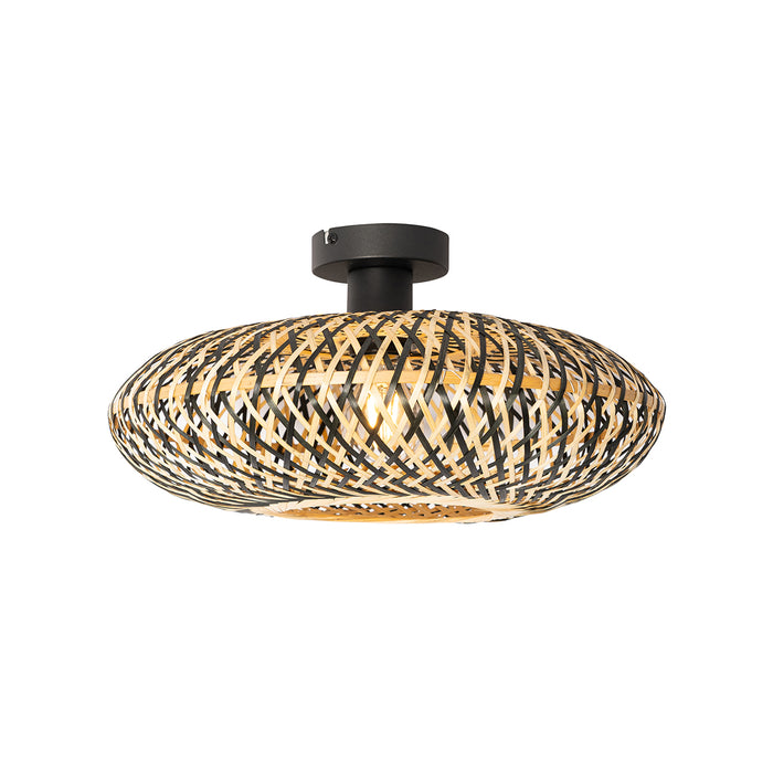 QAZQA Oosterse plafondlamp zwart bamboe 40 cm - Ostrava