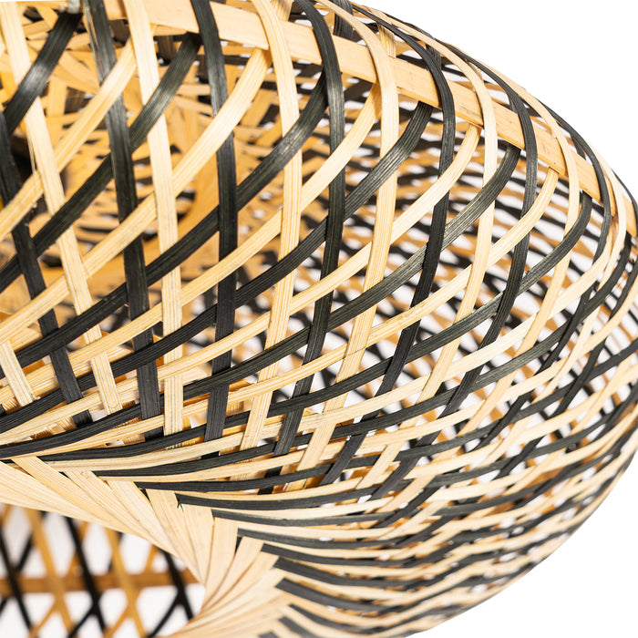 QAZQA Oosterse plafondlamp zwart bamboe 40 cm - Ostrava