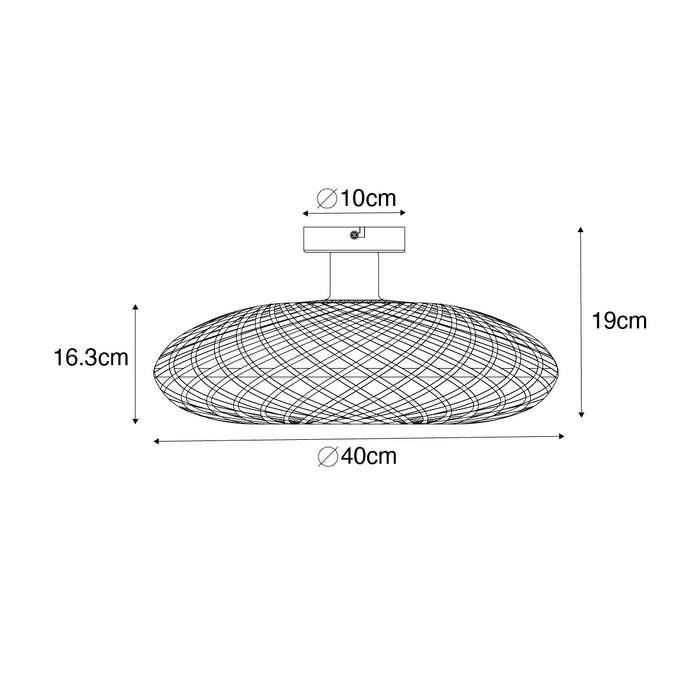 QAZQA Oosterse plafondlamp zwart bamboe 40 cm - Ostrava