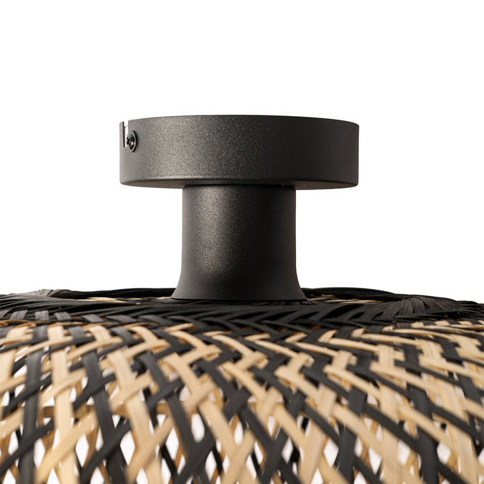 QAZQA Oosterse plafondlamp zwart bamboe 40 cm - Ostrava