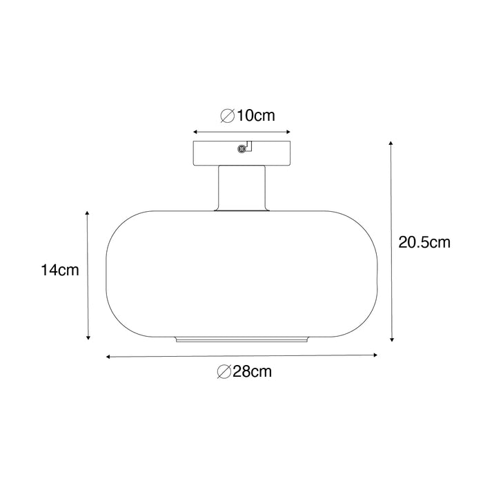 QAZQA Art deco plafondlamp zwart met amber glas - Bizle