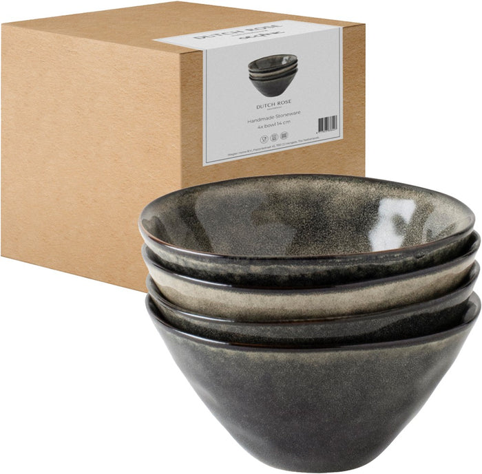 Dutch Rose Giftset 4 kommen 14 cm Groen