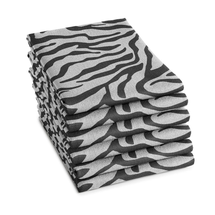 DDDDD theedoek Africa - 60x65cm - Zwart - 6 Stuks