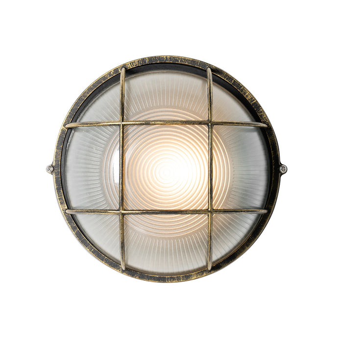 QAZQA Industriële buitenwandlamp antiek goud IP44 - Hanneke