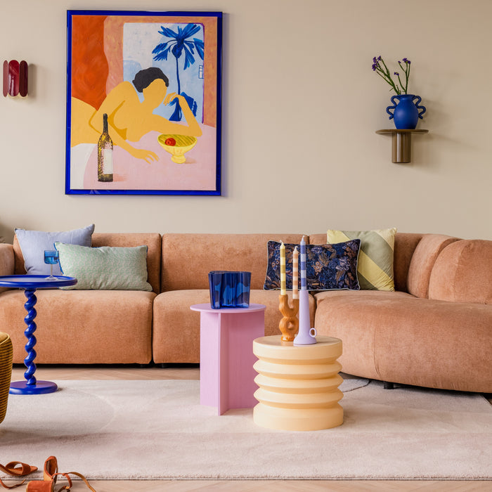 HAY Slit Table Wood Round Bijzettafel - Ø 35 cm - Pink