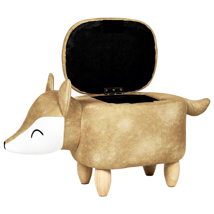 Beliani - FOX - Poef - Oranje - 32 cm - Fluweel