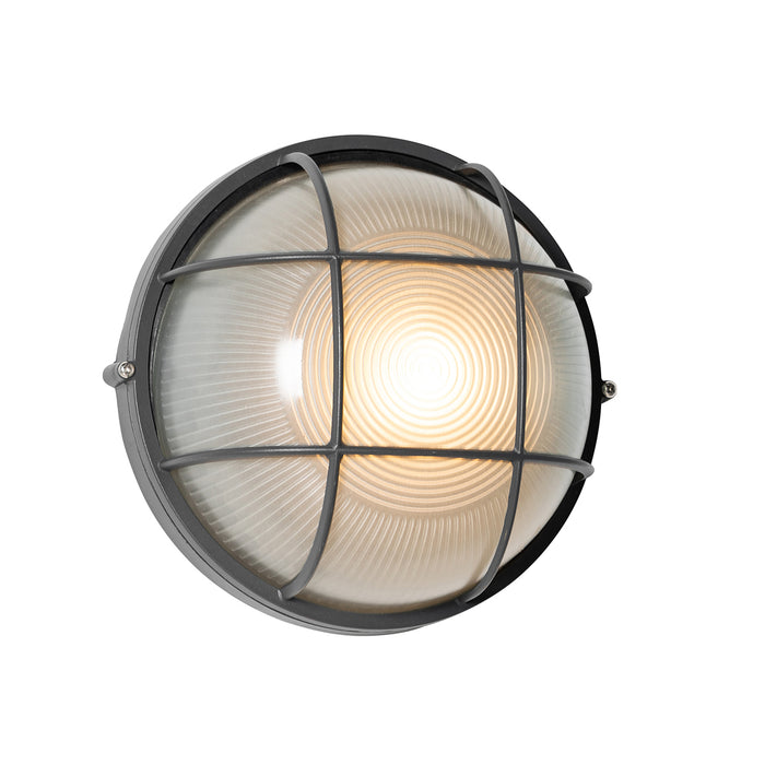 QAZQA Industriële buitenwandlamp donkergrijs IP44 - Hanneke