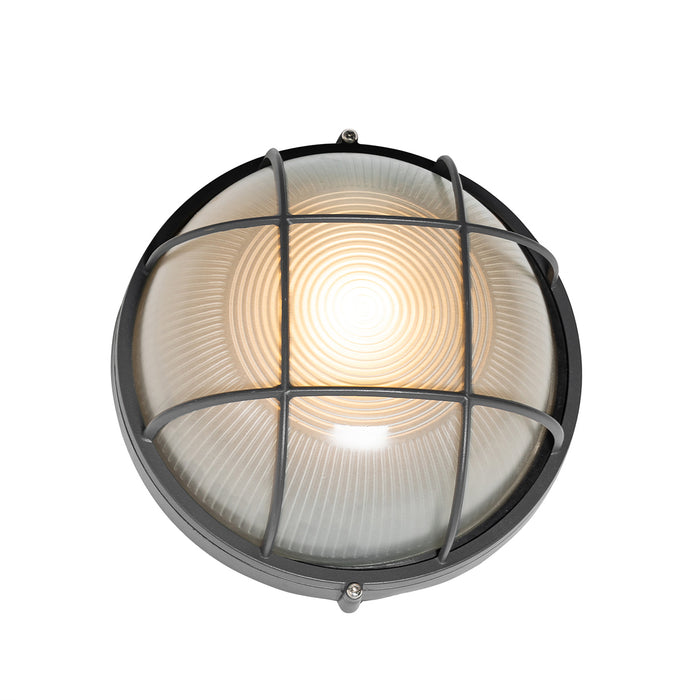 QAZQA Industriële buitenwandlamp donkergrijs IP44 - Hanneke