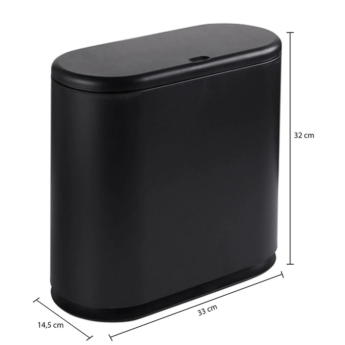 QUVIO Prullenbak ovaal klein - Zwart