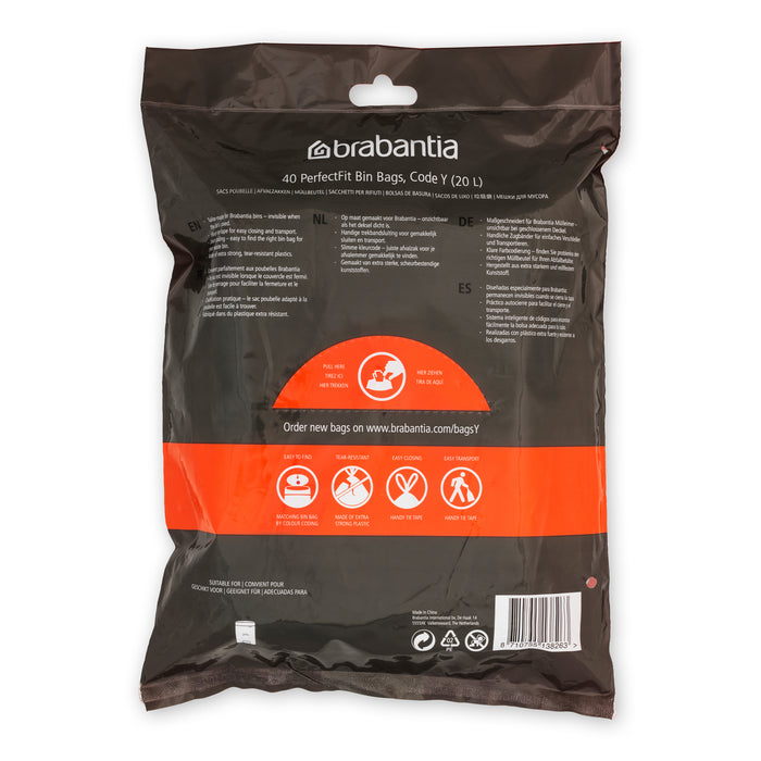 Brabantia PerfectFit Type Y Afvalzakken 20 L - 40 zakken