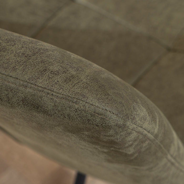 Bronx71 Industriële fauteuil Eevi olijfgroen eco-leer