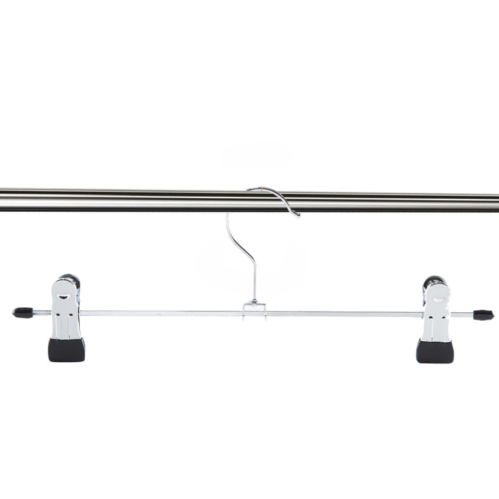 ACAZA Kledinghangers - Broekhanger - Rokhangers - 31 cm lang - Met Knijpers - Anti Slip - 20 Stuks - Metaal - Zilver