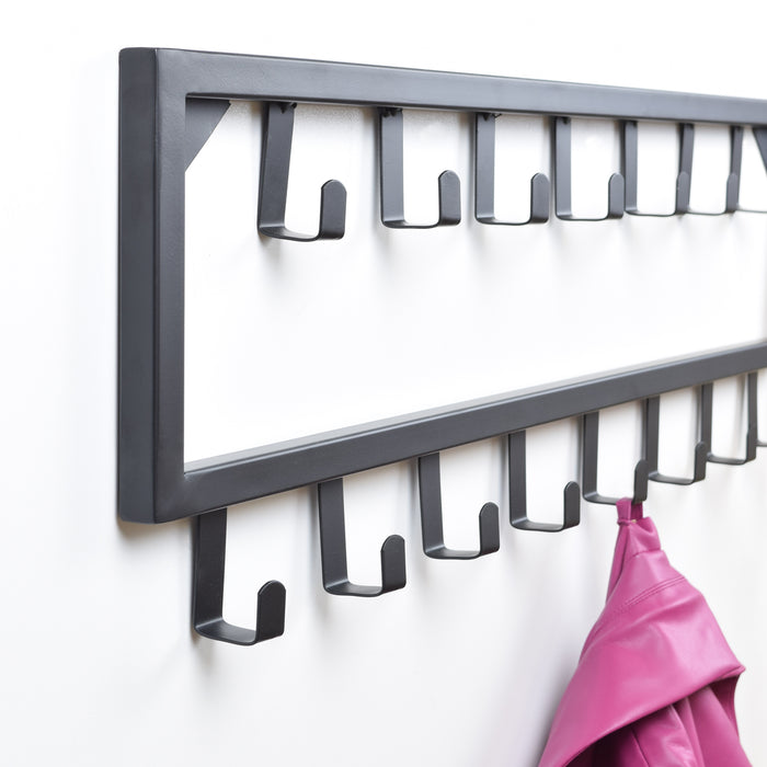 LOFT42 Bono Kapstok - Zwart – Metaal – 15 haken - 80x26x4