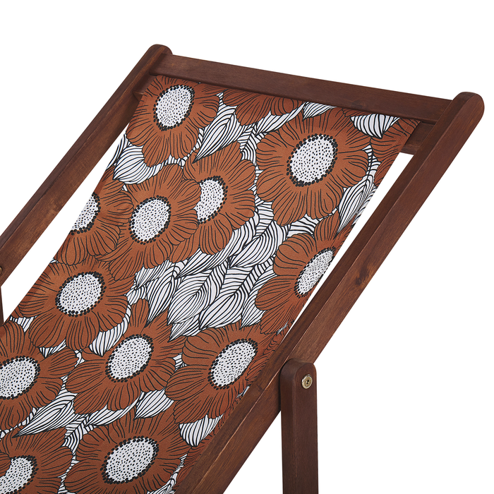 Beliani - ANZIO - Strandstoel set van 2 - Donkerhout|Rood - Polyester