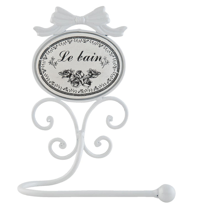 Clayre & Eef WC Rol houder 19x13x26 cm Wit Ijzer Toiletrolhouder