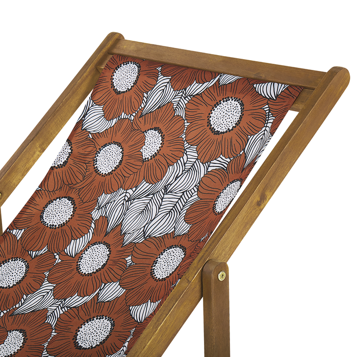 Beliani - ANZIO - Strandstoel set van 2 - Lichthout|Rood - Polyester