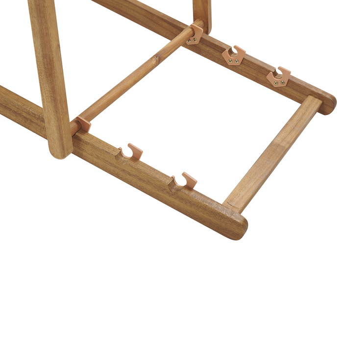 Beliani - ANZIO - Strandstoel set van 2 - Lichthout|Rood - Polyester