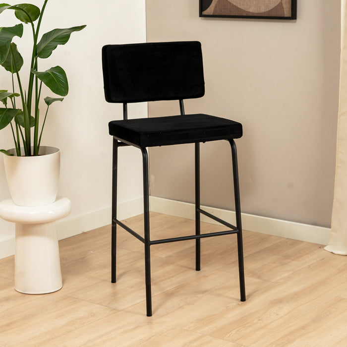 Bronx71 Velvet barkruk Espen zwart 64-77 cm