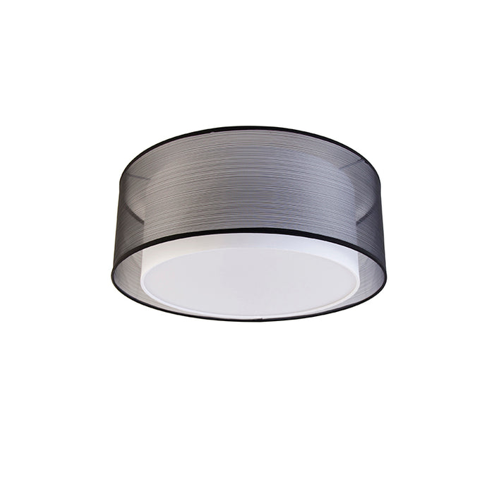 QAZQA Moderne plafonnière zwart met wit 50 cm 3-lichts - Drum Duo