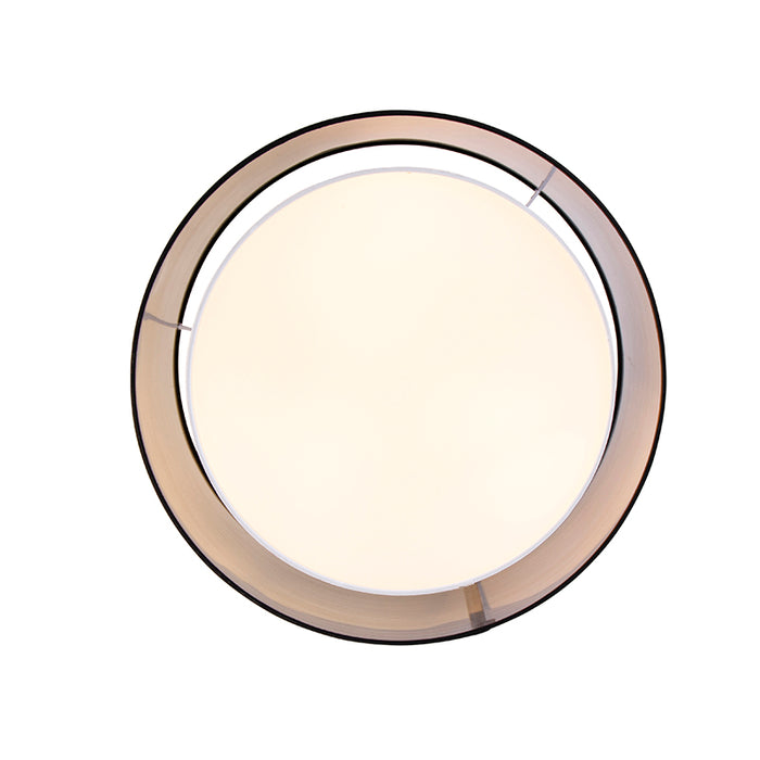 QAZQA Moderne plafonnière zwart met wit 50 cm 3-lichts - Drum Duo