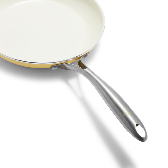 GreenLife Artizan 12-delige set met antiaanbaklaag, PFAS-vrij, geel