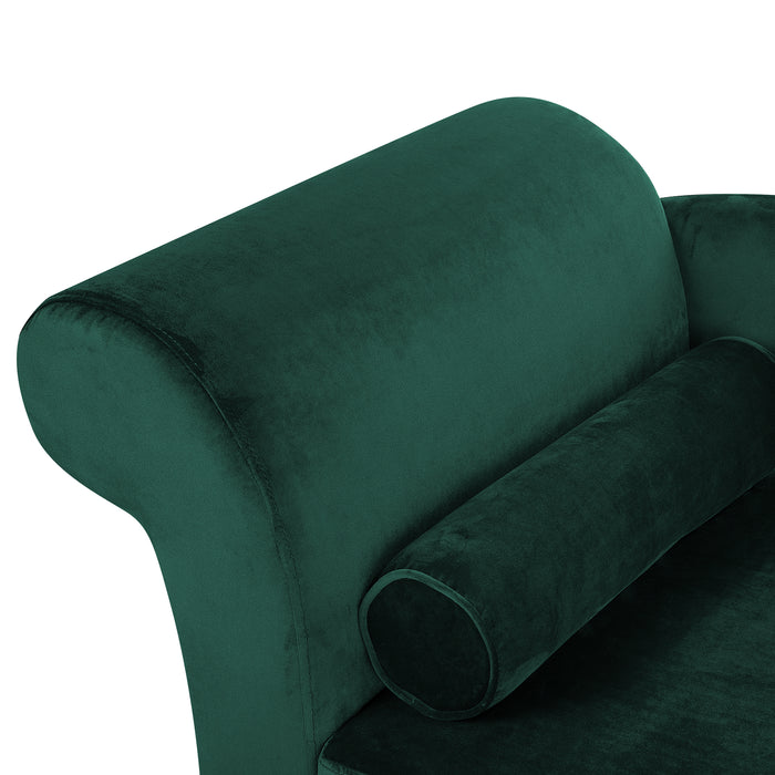 Beliani - LUIRO - Chaise longue - Smaragdgroen - Linkerzijde - Fluweel