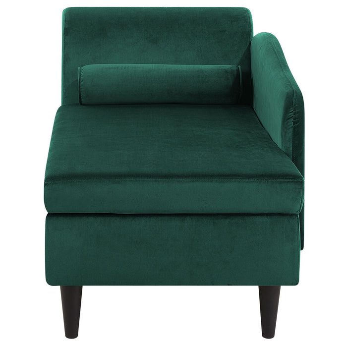 Beliani - LUIRO - Chaise longue - Smaragdgroen - Linkerzijde - Fluweel
