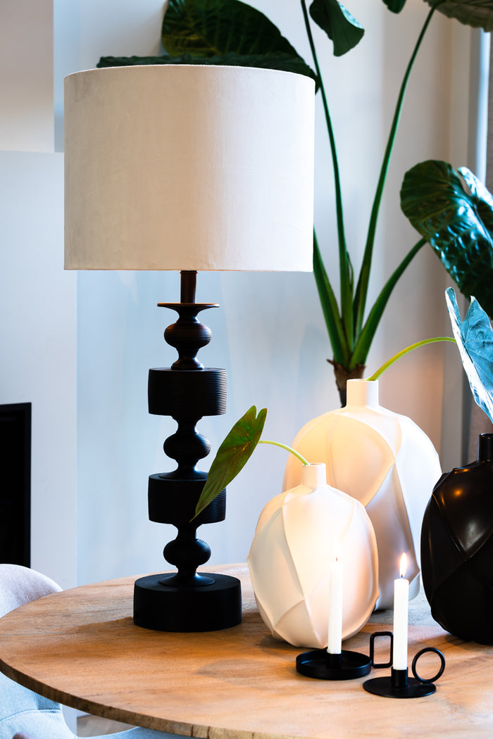 Light & Living - Lampenkap VELOURS - 20x20x15 - Wit