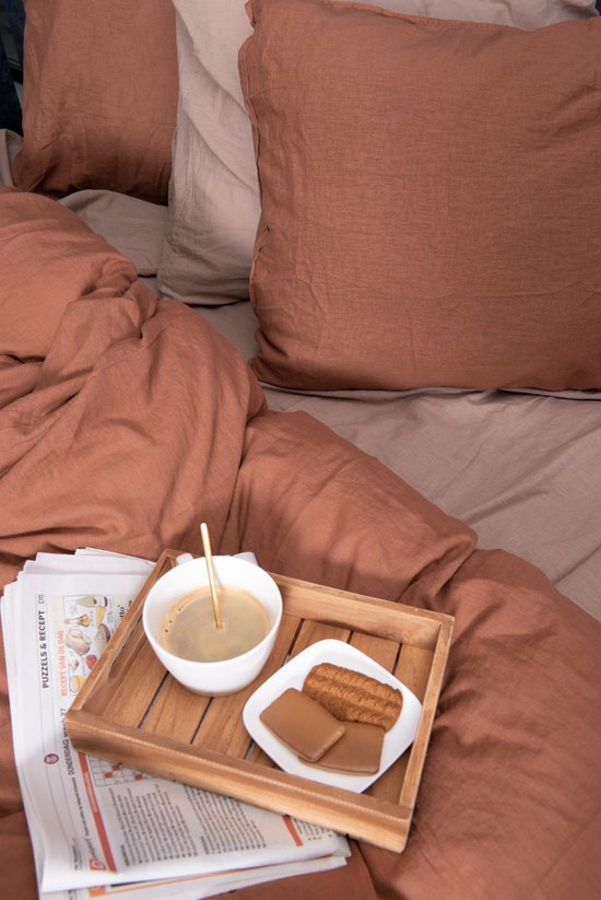 halflinnen - Cinnamon - Maat: 1-persoons (140 x 200|220 cm)