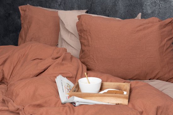 halflinnen - Cinnamon - Maat: 1-persoons (140 x 200|220 cm)