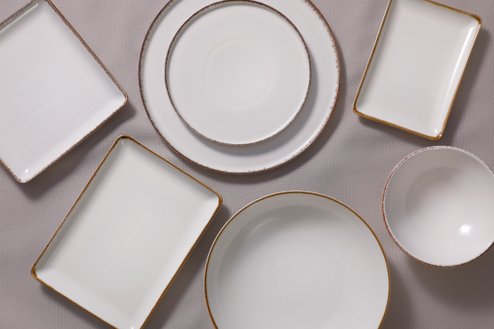 Maastricht Porselein - Akoya - Bord - 2 stuks - 23 x 17 cm - Crème