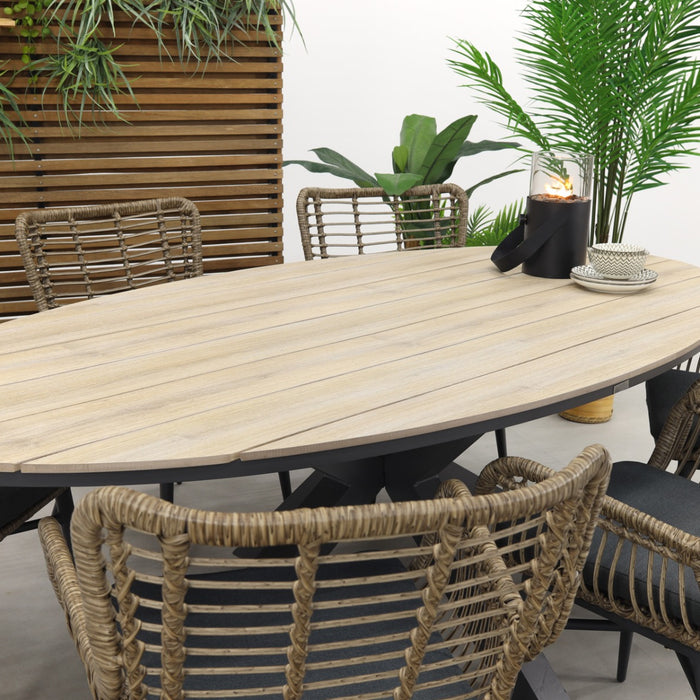 Garden Impressions Jasmine Natural|Edison 220x115 cm. - ovale tuinset