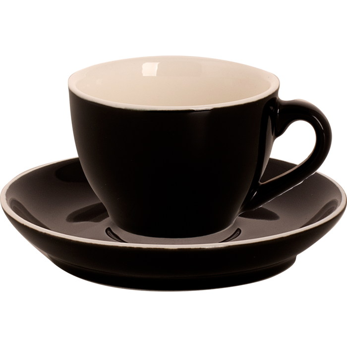 Palmer Cappuccinokop en schotel Colors 18 cl 14 cm Zwart  6 stuk(s)