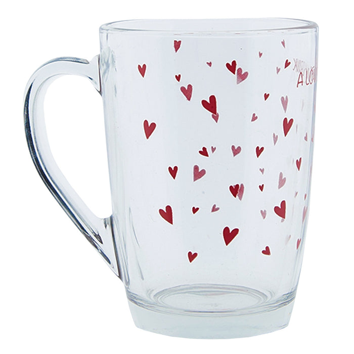 Clayre & Eef Theeglas 300 ml Glas Harten A lovely drink Theemok